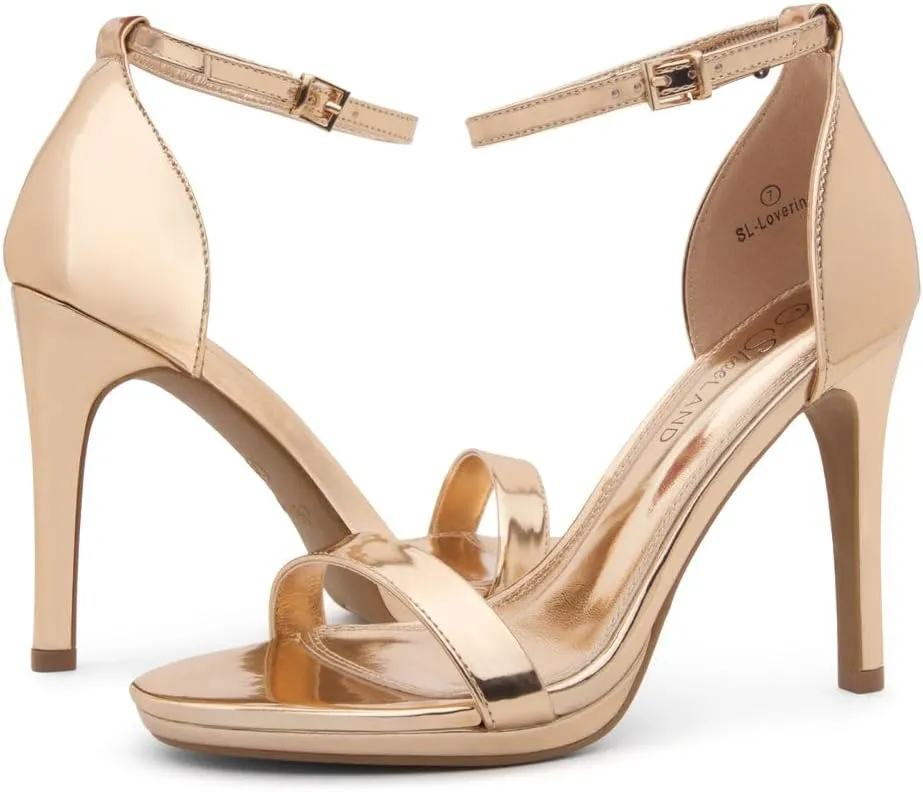 Shoe Land Women’s High Heels – Open Toe Stiletto Heels with Adjustable Ankle Strap | Dressy Sexy Strappy Heeled Sandals for Wedding, Prom, Party & Evening Wear