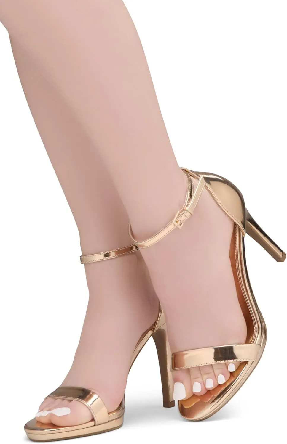 Shoe Land Women’s High Heels – Open Toe Stiletto Heels with Adjustable Ankle Strap | Dressy Sexy Strappy Heeled Sandals for Wedding, Prom, Party & Evening Wear