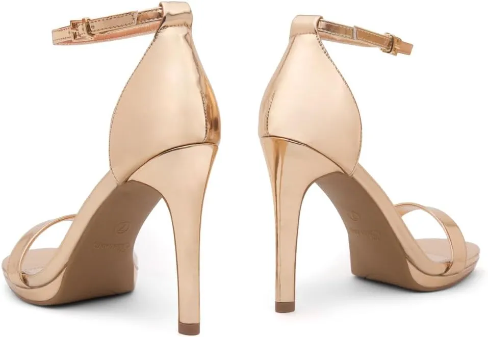 Shoe Land Women’s High Heels – Open Toe Stiletto Heels with Adjustable Ankle Strap | Dressy Sexy Strappy Heeled Sandals for Wedding, Prom, Party & Evening Wear