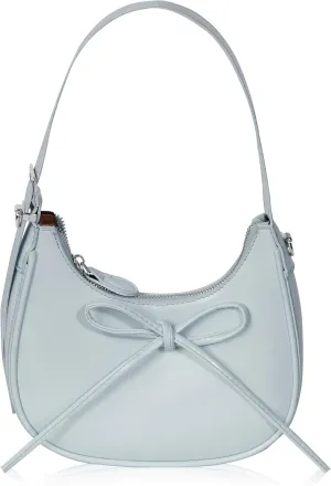 Shoulder Bag for Women - Bow Clutch Purse PU Leather, Removable Chain Crossbody Handbag with Zipper Closure