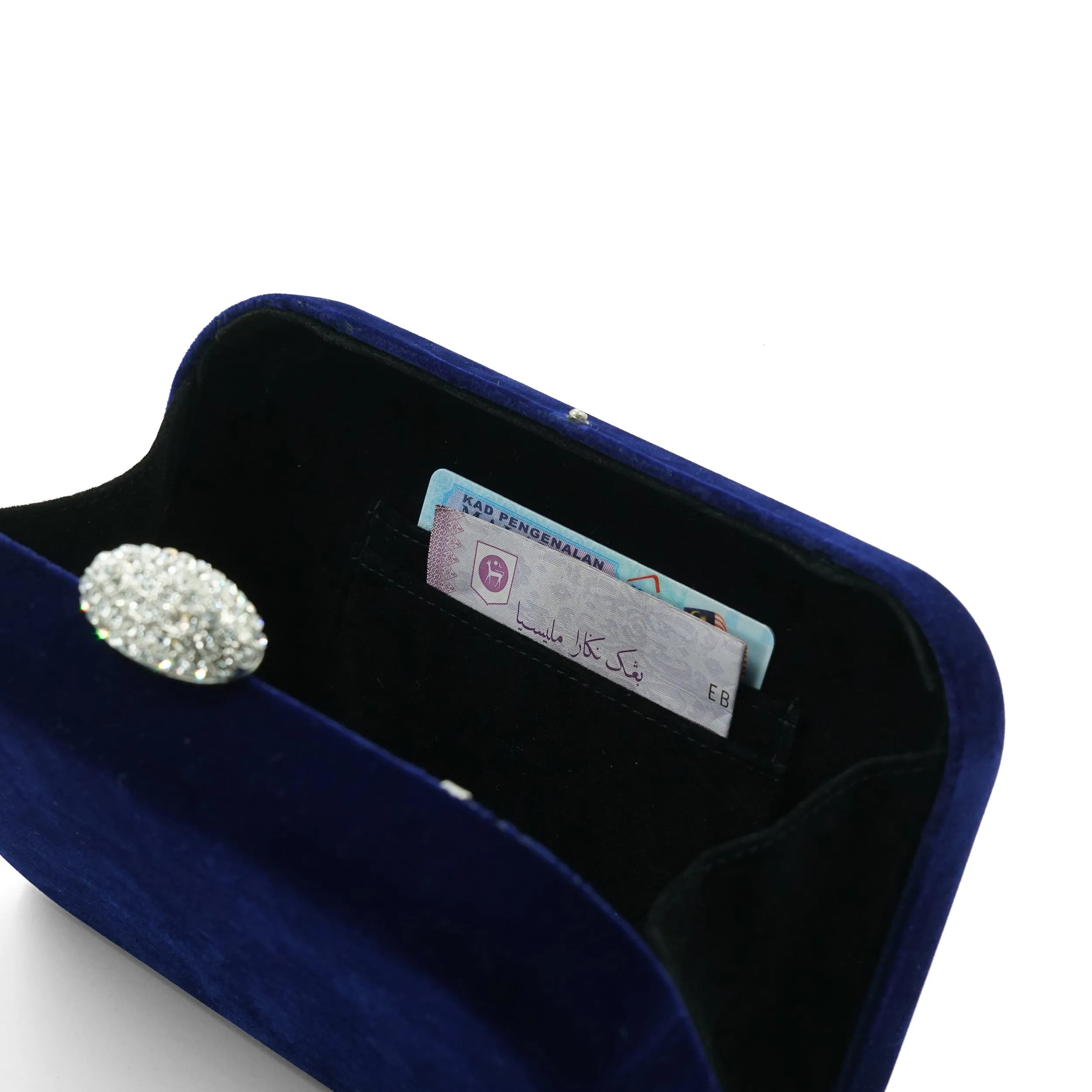 Sienna Velvet Clutch (Midnight Blue)