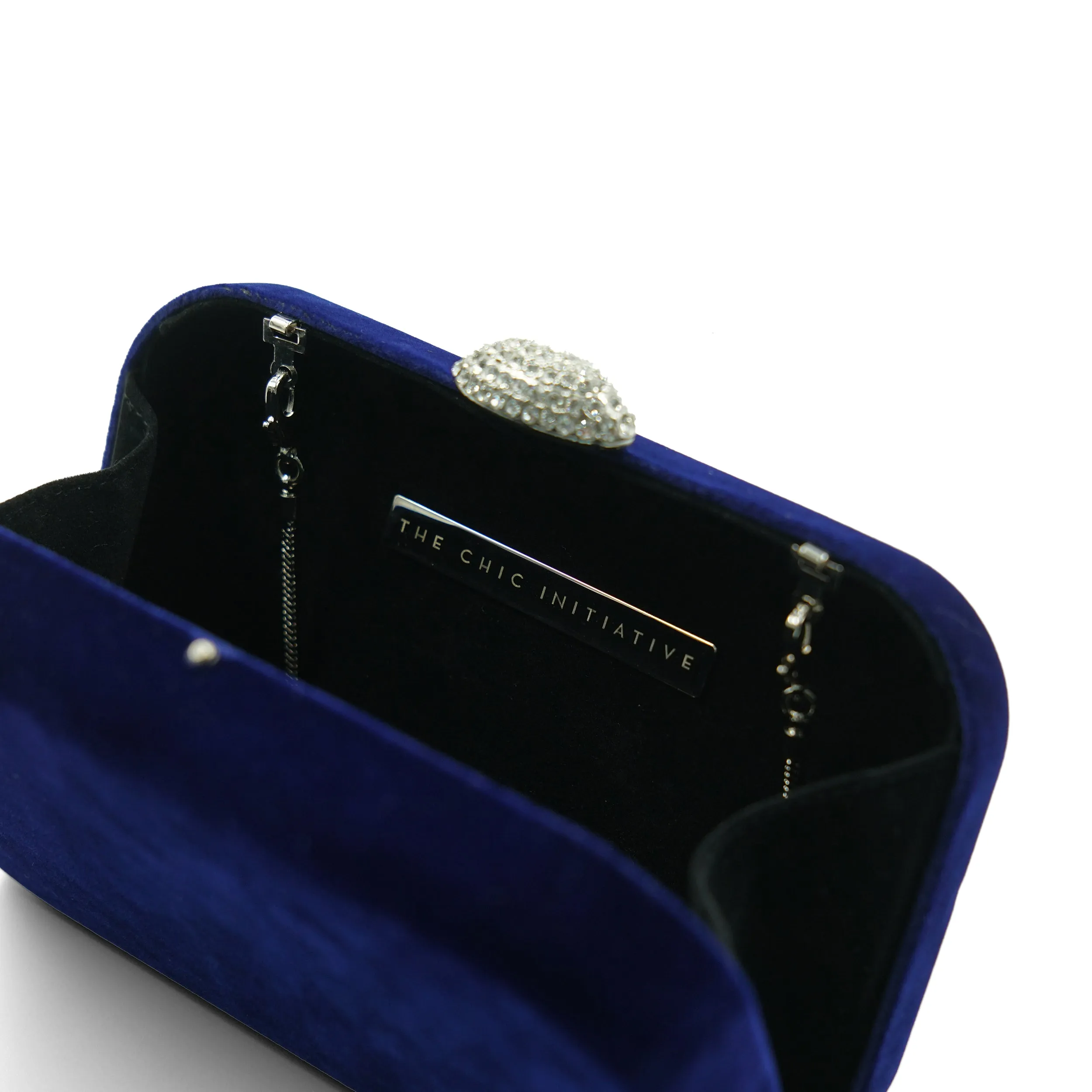 Sienna Velvet Clutch (Midnight Blue)