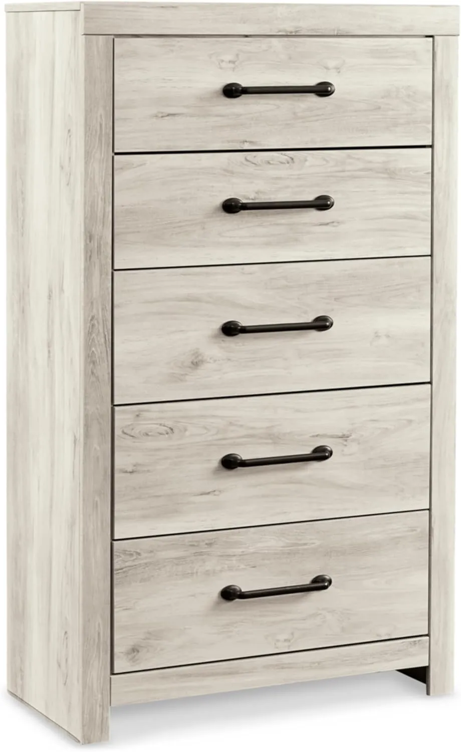 Signature Design by Ashley Cambeck Industrial 5 Drawer Chest with Safety Stop, Whitewash