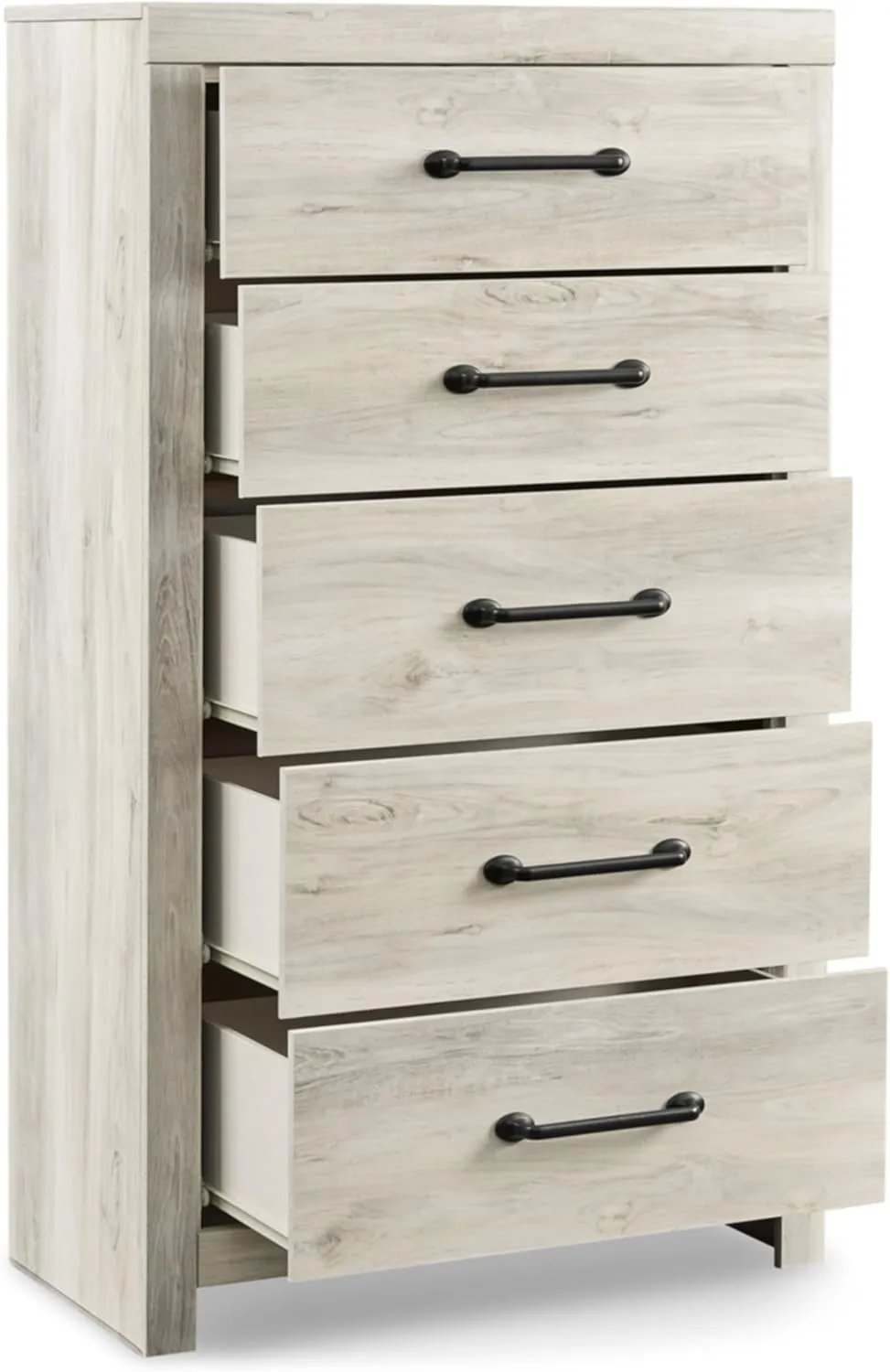 Signature Design by Ashley Cambeck Industrial 5 Drawer Chest with Safety Stop, Whitewash