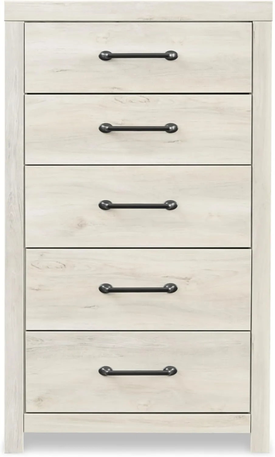 Signature Design by Ashley Cambeck Industrial 5 Drawer Chest with Safety Stop, Whitewash