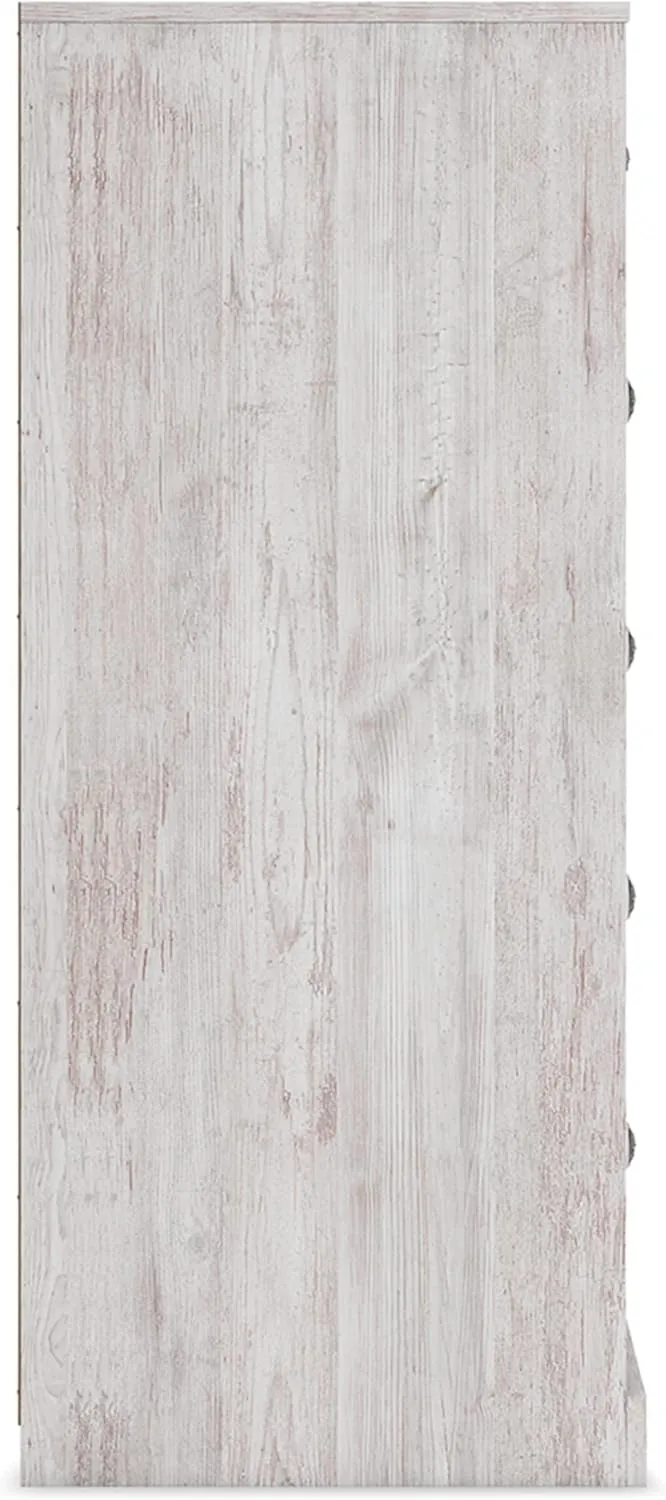 Signature Design by Ashley Paxberry Boho 5 Drawer Chest of Drawers, Whitewash