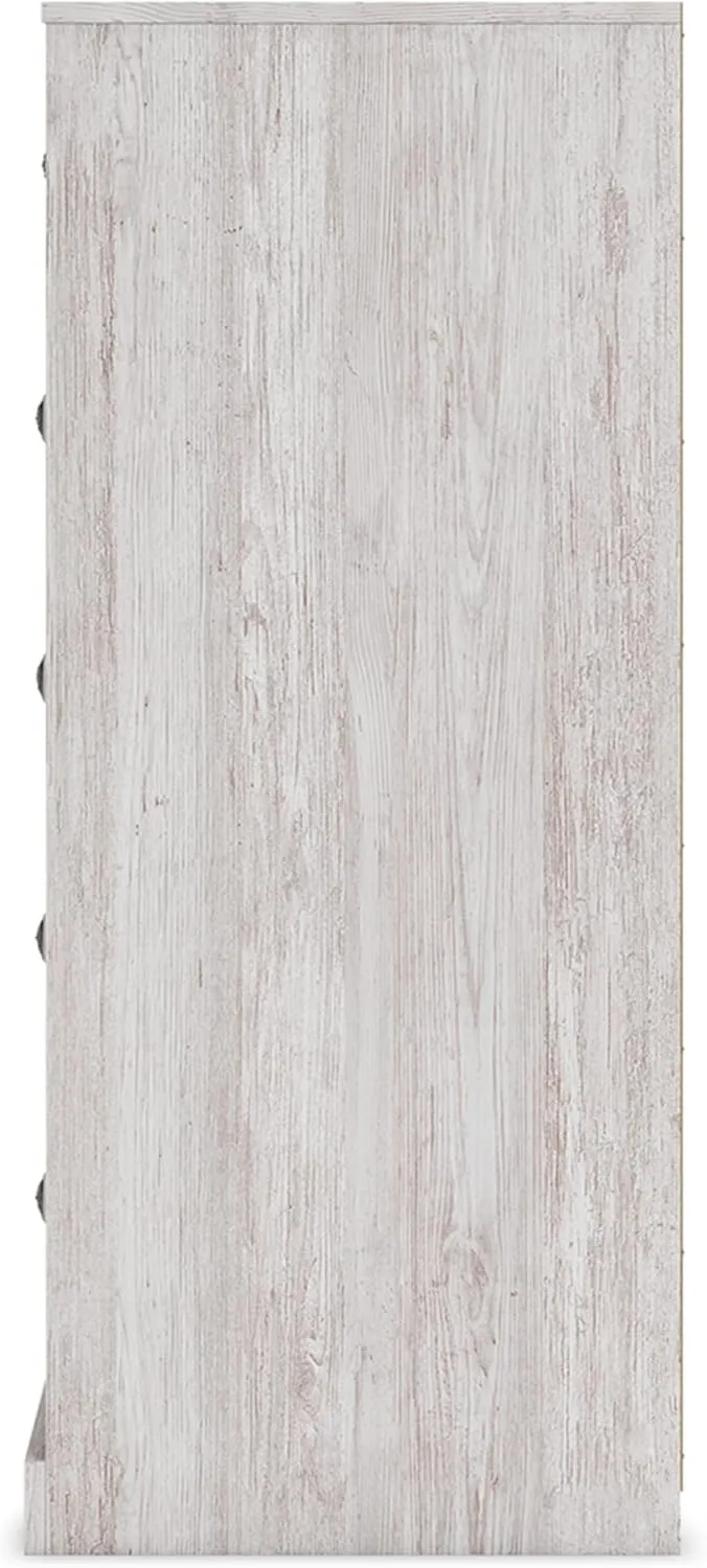 Signature Design by Ashley Paxberry Boho 5 Drawer Chest of Drawers, Whitewash