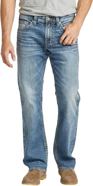 Silver Jeans Co. Men's Zac Relaxed Fit Straight Leg Jeans, Classic Dark Indigo, 30W x 32L