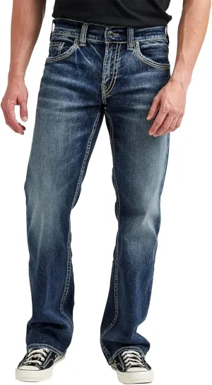 Silver Jeans Co. Men's Zac Relaxed Fit Straight Leg Jeans, Medium Indigo SJB380, 29W x 34L