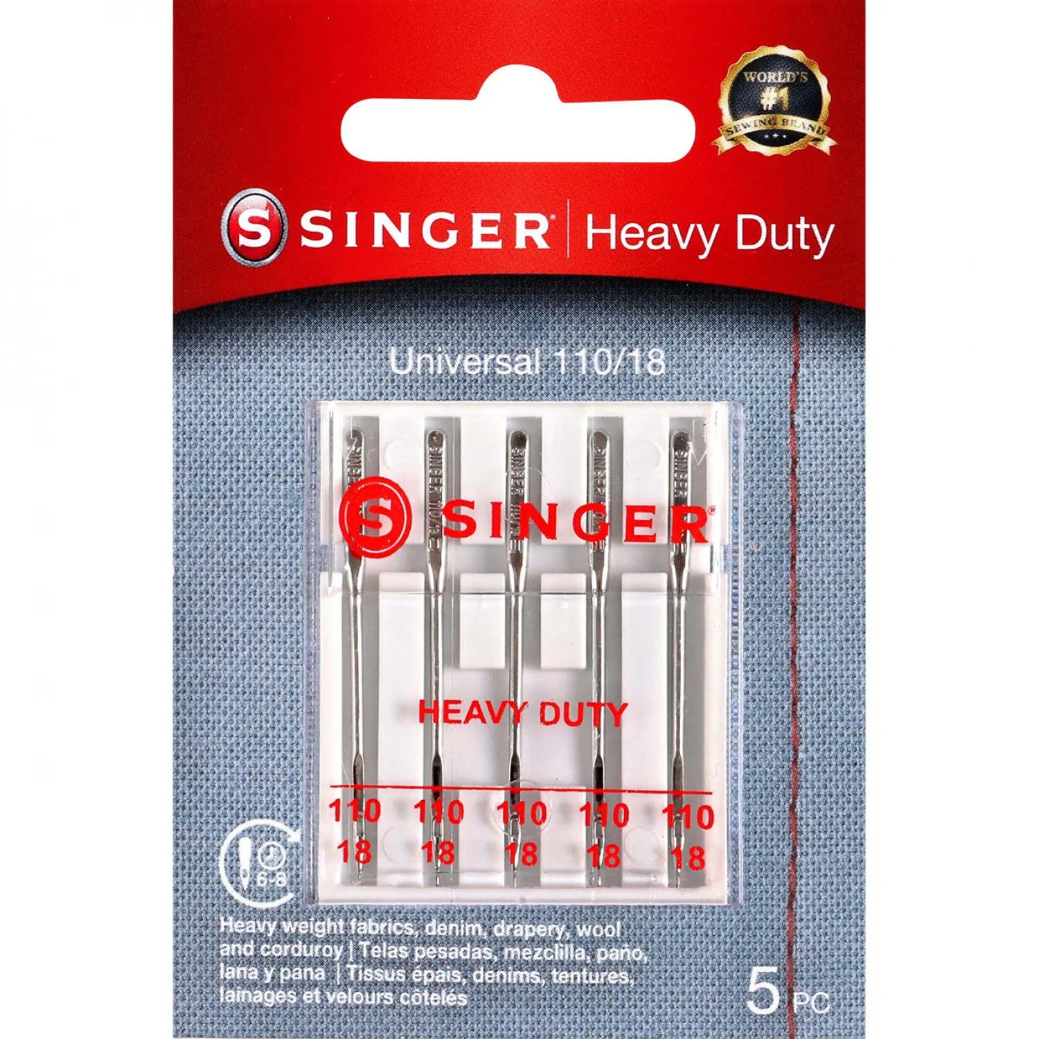 Singer Heavy Duty Universal Needles (5pk) - 110/18