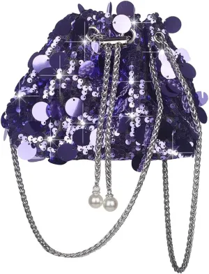 Sither Women's Evening Handbag Large Sequin Evening Bag Purses for Women Glitter Sparkly Handbag for Party