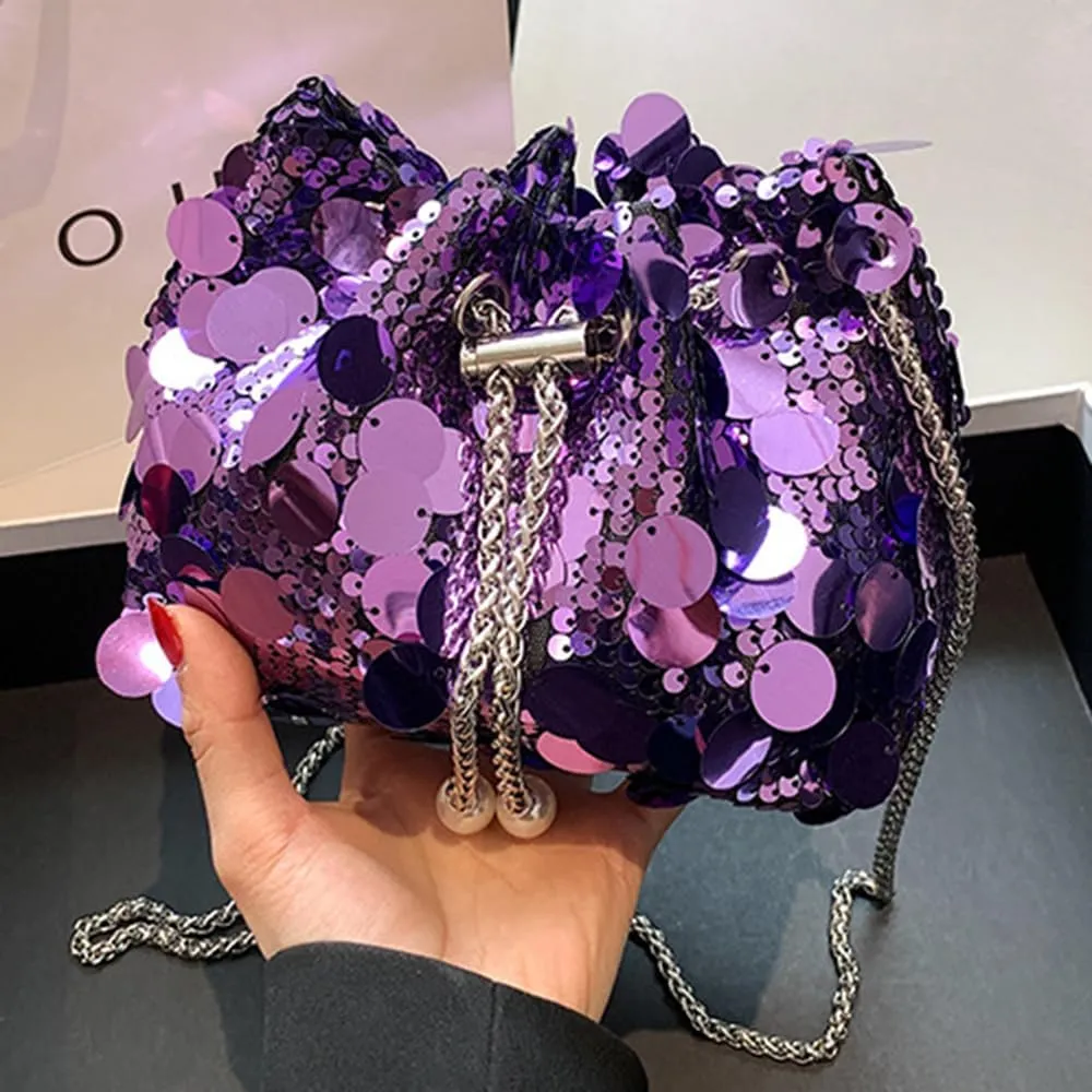 Sither Women's Evening Handbag Large Sequin Evening Bag Purses for Women Glitter Sparkly Handbag for Party