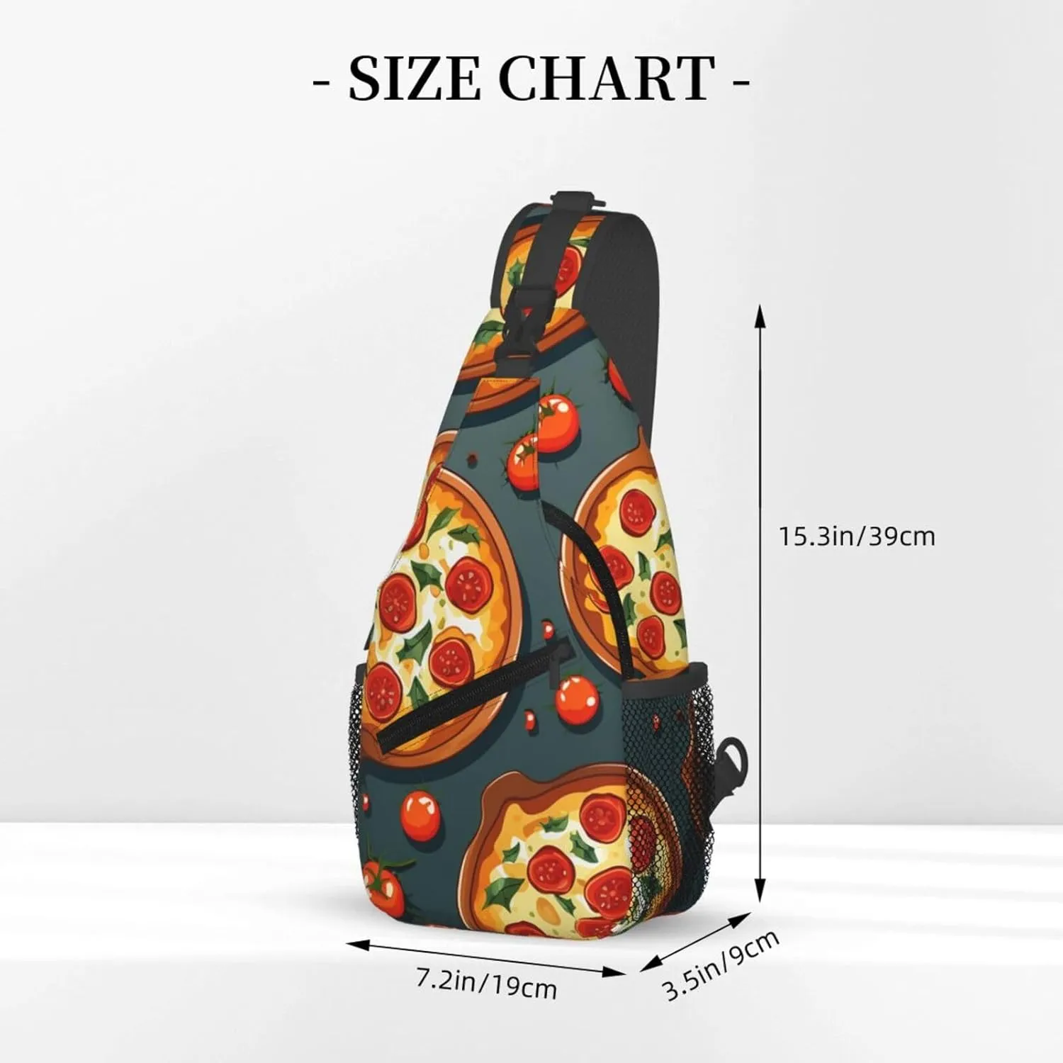 Sling Bag for Women Men Crossbody Bag Sling Backpack Pizza Food Cross Body Bag Adjustable Chest Bag