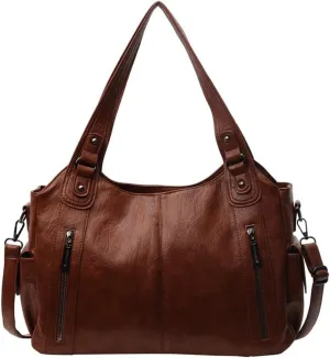 Slouchy Handbag Large Shoulder Crossbody Bag Women's PU Leather Shopper Bag with Multiple Pockets for Daily Use