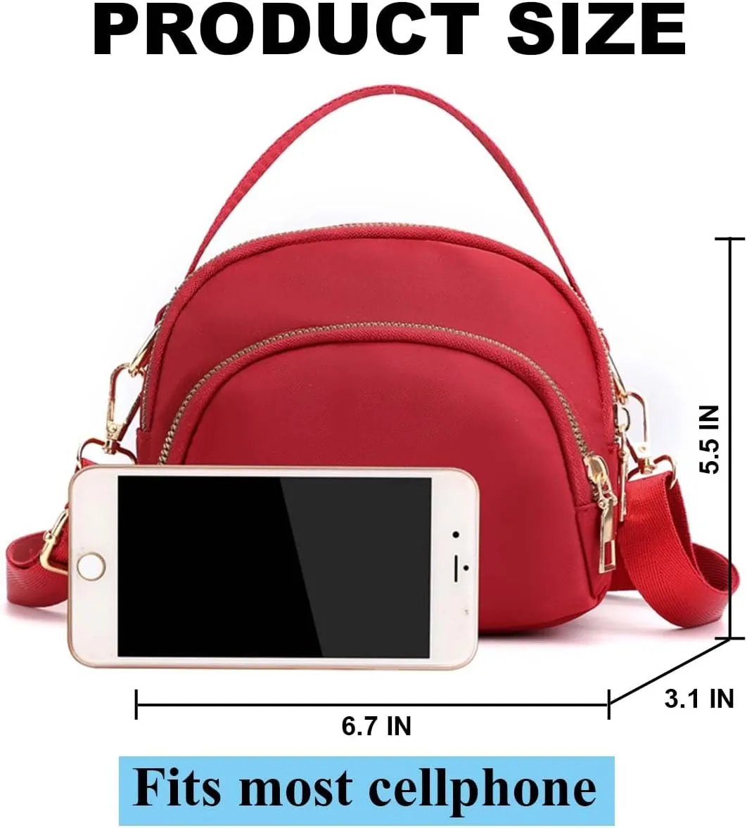 Small Crossbody Purse for Women, Nylon Crossbody Wallet Phone Bag Shoulder Strap Wallet Pouch, Mini Cell Phone Purse