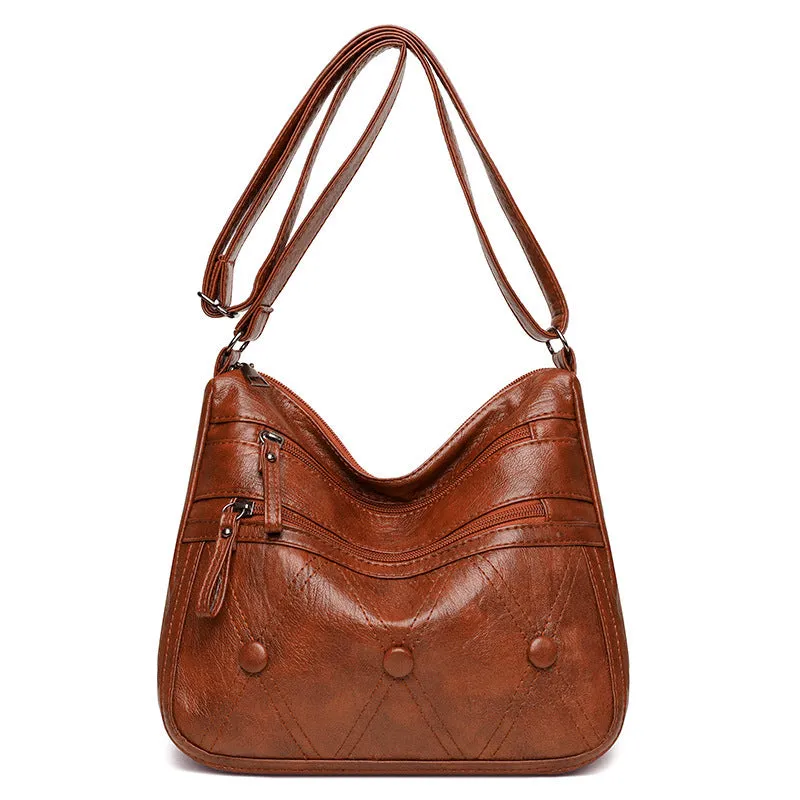 SOFT LEATHER SHOULDER BAG LADIES CROSSBODY MULTIFUNCTIONAL BAG