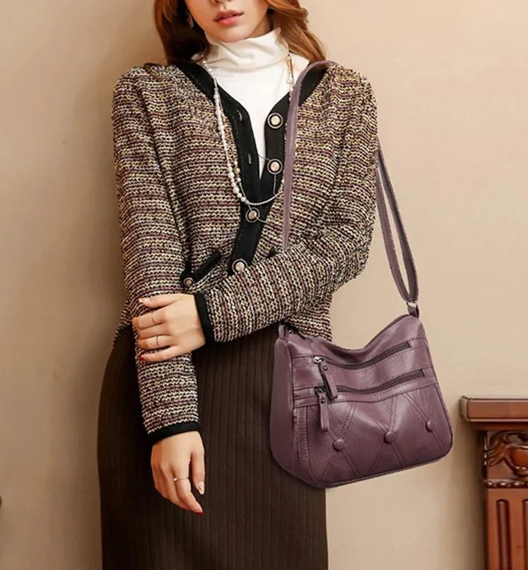 SOFT LEATHER SHOULDER BAG LADIES CROSSBODY MULTIFUNCTIONAL BAG