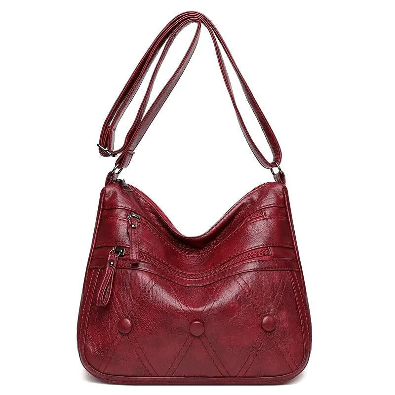 SOFT LEATHER SHOULDER BAG LADIES CROSSBODY MULTIFUNCTIONAL BAG
