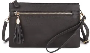Solene Women's Lightweight Multi Compartment Wristlet Clutch Wallet Crossbody Bag