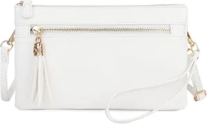 Solene Women's Lightweight Multi Compartment Wristlet Clutch Wallet Crossbody Bag