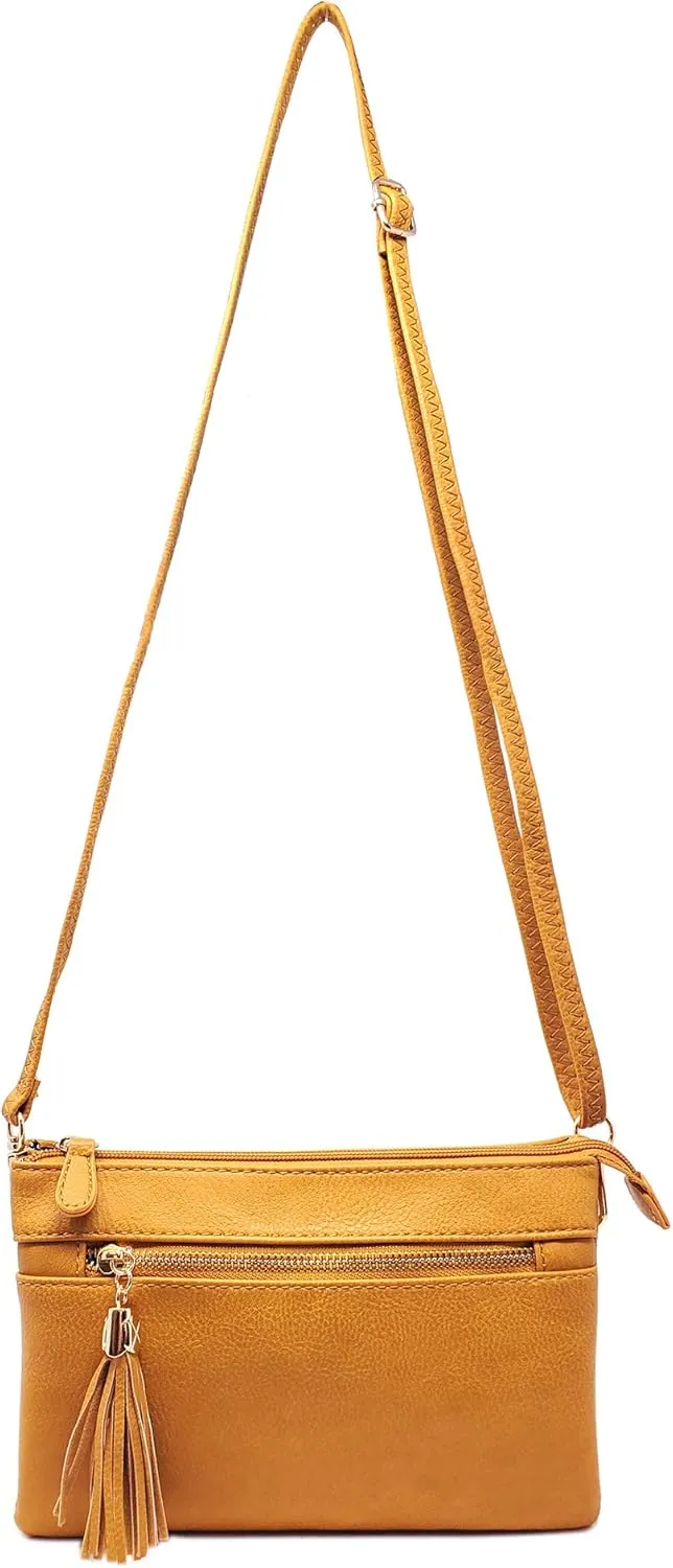 Solene Women's Lightweight Multi Compartment Wristlet Clutch Wallet Crossbody Bag
