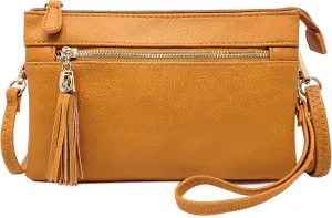 Solene Women's Lightweight Multi Compartment Wristlet Clutch Wallet Crossbody Bag