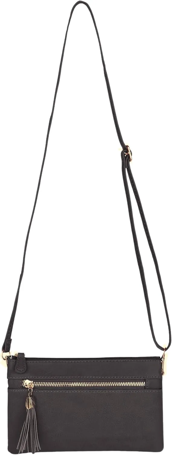 Solene Women's Lightweight Multi Compartment Wristlet Clutch Wallet Crossbody Bag