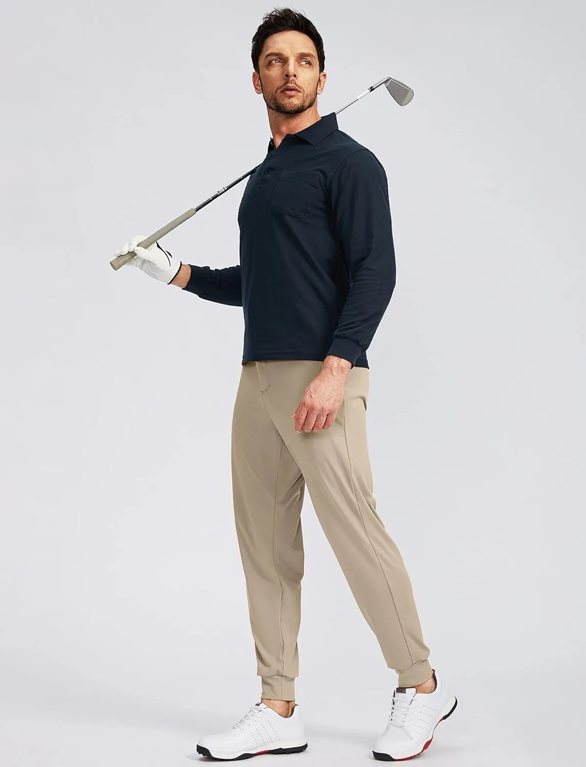 Soothfeel Men's Golf Joggers Pants with 5 Pockets Slim Fit Stretch Sweatpants Running Travel Dress Work Pants for Men
