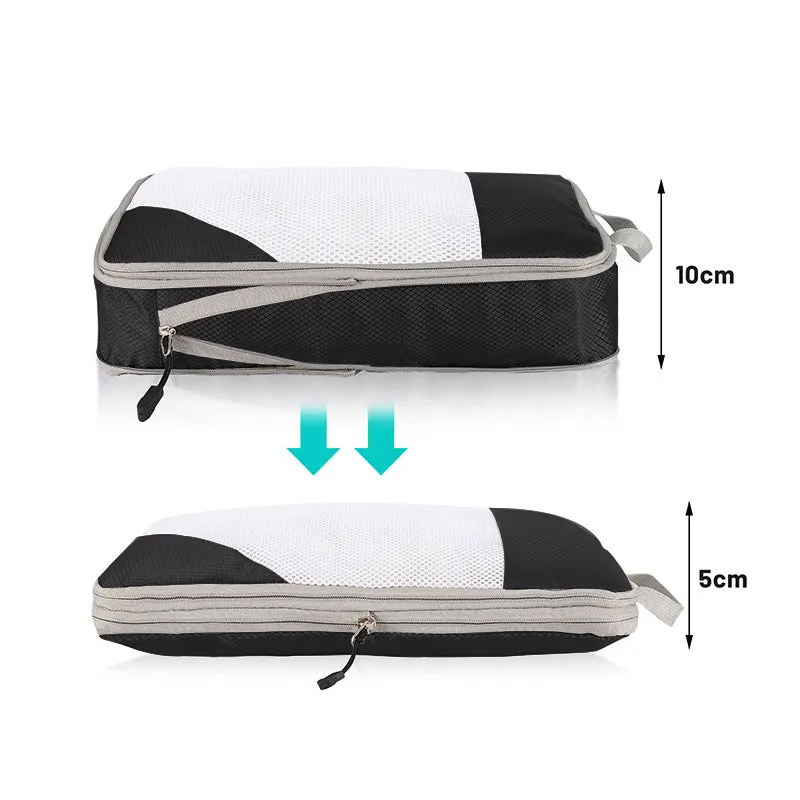 Space-Saving and Cubes White Set Organizers Bags Foldable 4-piece Off Travel Set, Storage Highly intuitive for Mesh Luggage, Packing Travel Compression Top pick