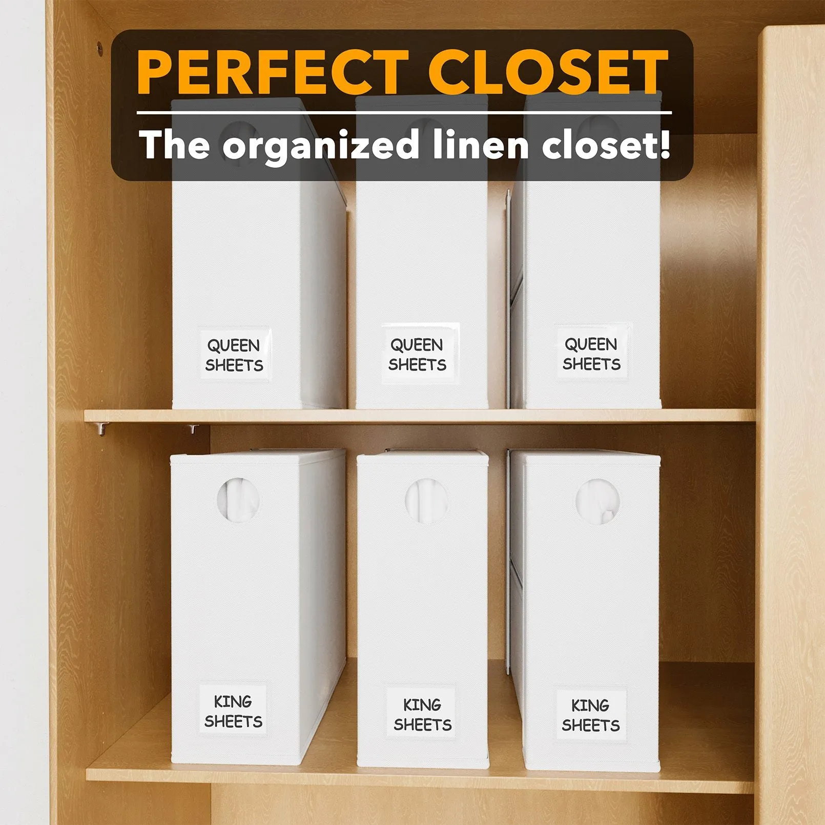 SpaceAid 6 Pack Bed Sheet Storage Organizer Set, White