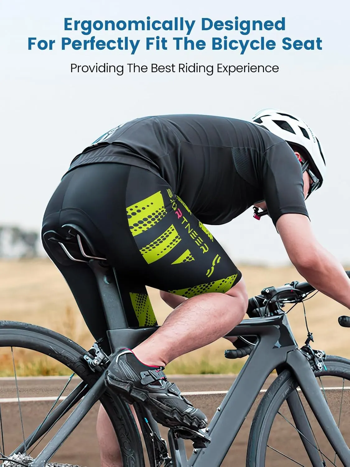 Sportneer Padded Bike Shorts for Men - 4D Padding Mens Bicycle Cycling Biking Clothing Shorts, Breathable and Absorbent