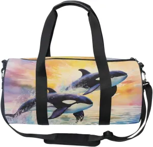 Sports Gym Bag Gym Duffle Bag Sport Bags for Men Women Whale 2 Durable Handle Luggage Bag