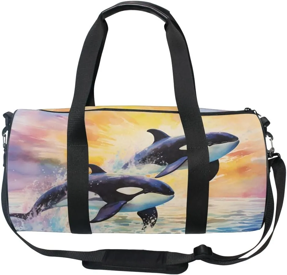 Sports Gym Bag Gym Duffle Bag Sport Bags for Men Women Whale 2 Durable Handle Luggage Bag