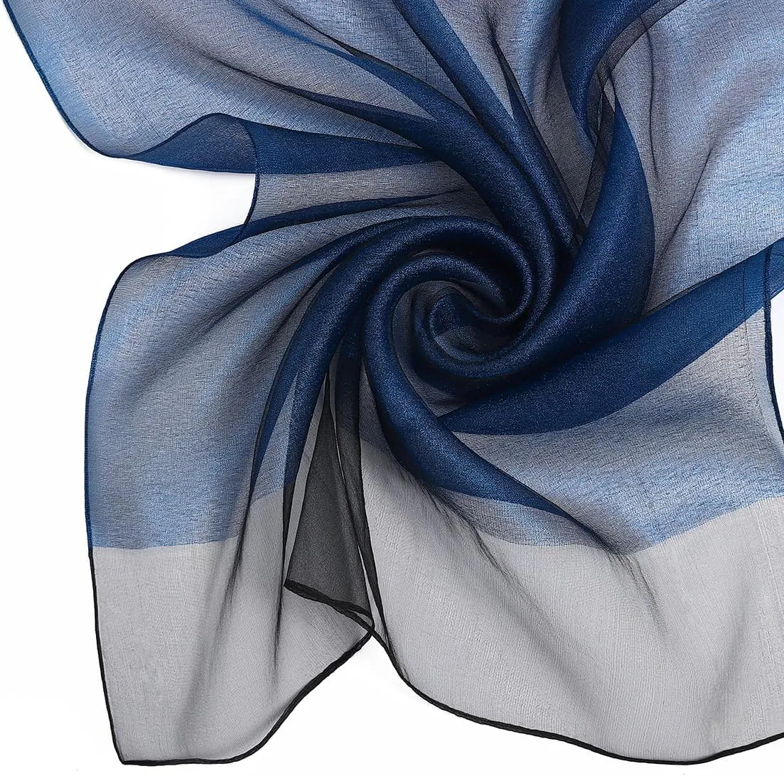 STARWHISPER Women's Sparkle Silk Scarf Shawl Wrap for Evening Dress Wedding Party Double layer