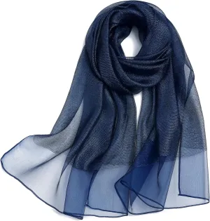 STARWHISPER Women's Sparkle Silk Scarf Shawl Wrap for Evening Dress Wedding Party Double layer