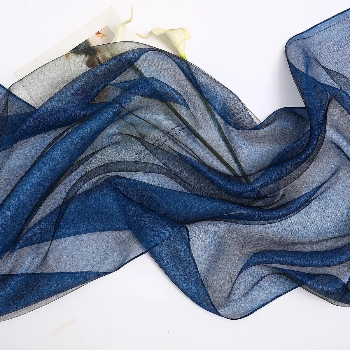STARWHISPER Women's Sparkle Silk Scarf Shawl Wrap for Evening Dress Wedding Party Double layer