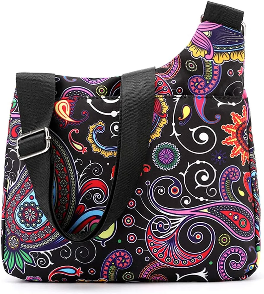 STUOYE Nylon Multi-Pocket Crossbody Purse Bags for Women Travel Shoulder Bag