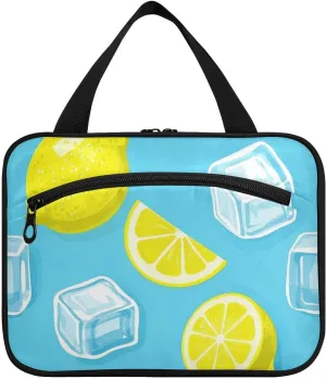 Summer Blue Ice Lemon hanging bag for men travel with hook, designer accessories toiletries bag for travel accessories for women vacation bolsos para hombre L