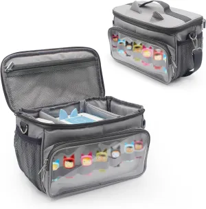 Sun3drucker Carrying Bag for Toniebox Starter Set - Carrying Case for Toniebox, Tonie Figures,Headphones and Charging Station, Portable Storage Bag with Shoulder Strap and Handle Bar (Grey)