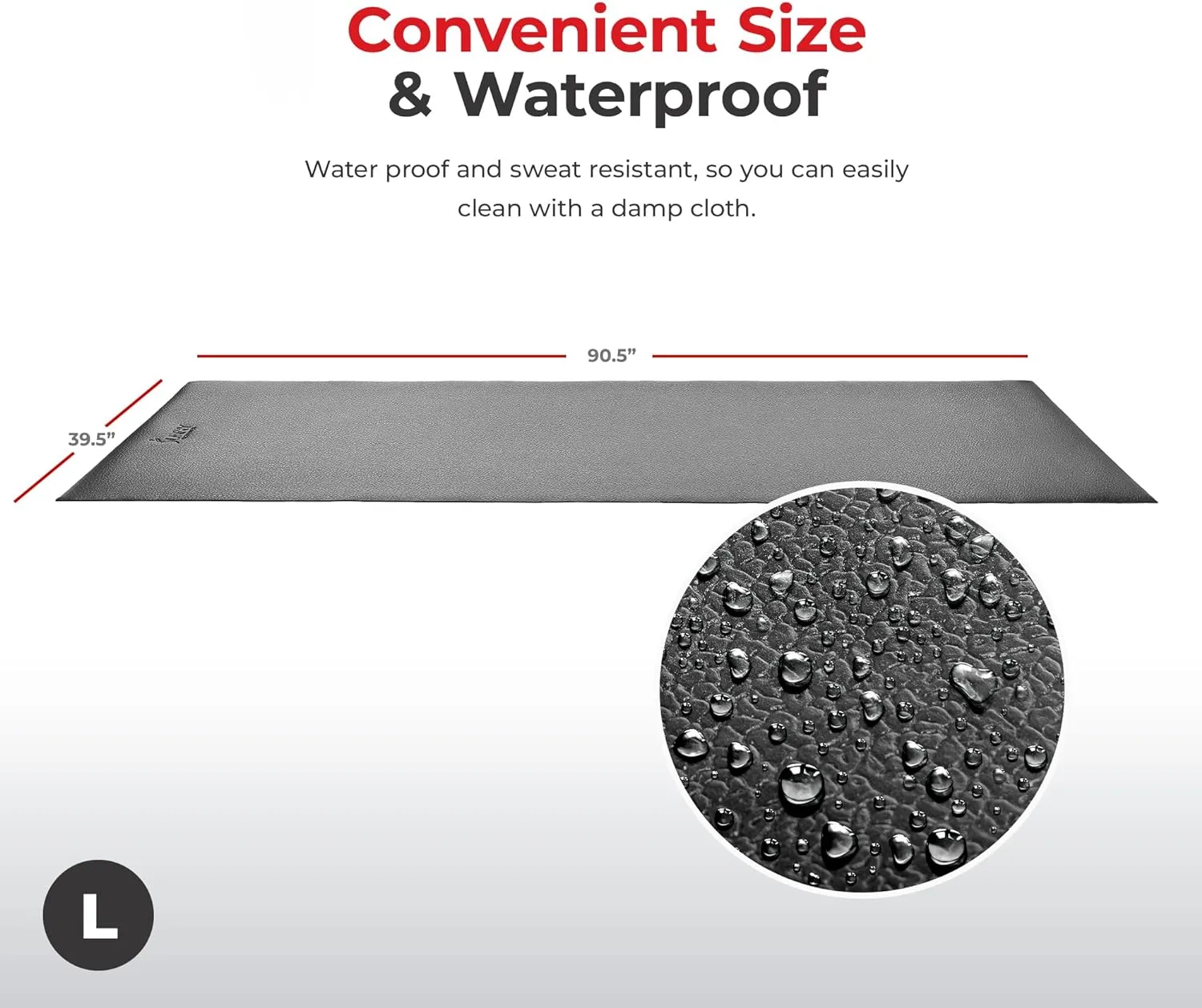Sunny Health & Fitness Non-Slip Home Gym Mat – Workout Floor Protection Foam Pad for Treadmill, Bike, Elliptical, Yoga and Exercise Equipment or Standing Desk in 4 Size Options