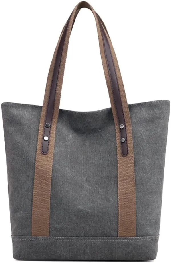 Sunshinejing Women's Canvas Shoulder Bags Retro Casual Handbags Work Bag Tote Purses