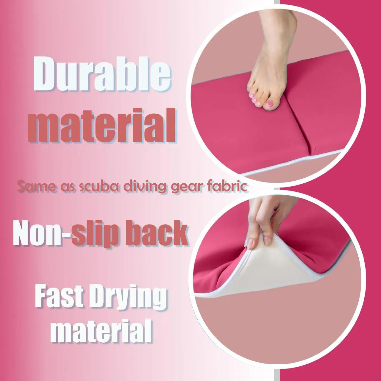 Supa Ant Baby Bath Kneeler and Elbow Rest Pad Set - The Only Certified Extra Thick Bathtub Kneeler with Built-in 5 Pockets Organizer (8-Suction Cup) Bath Kneeling Pad for Bathing Baby (Pink)