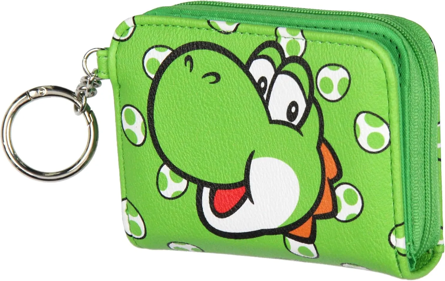 Super Mario Yoshi Women's Compact Wallet With Snap Closure And Zipper Compartment