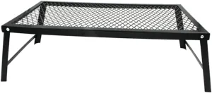 SUPVOX Mesh Holes BBQ Tables Outdoor Folding Picnic Desk Portable Iron Camping Table Easy Clean Grill Furniture