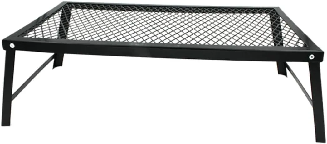 SUPVOX Mesh Holes BBQ Tables Outdoor Folding Picnic Desk Portable Iron Camping Table Easy Clean Grill Furniture