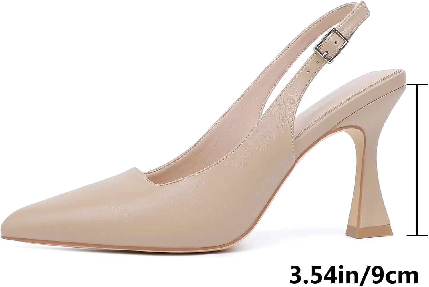 Susanny Slingback Kitten Heels Elegant Dressy Pumps for Women Closed Pointy Toe Sexy Chunky High Heels Wedding Bride Prom Party Dress Shoes