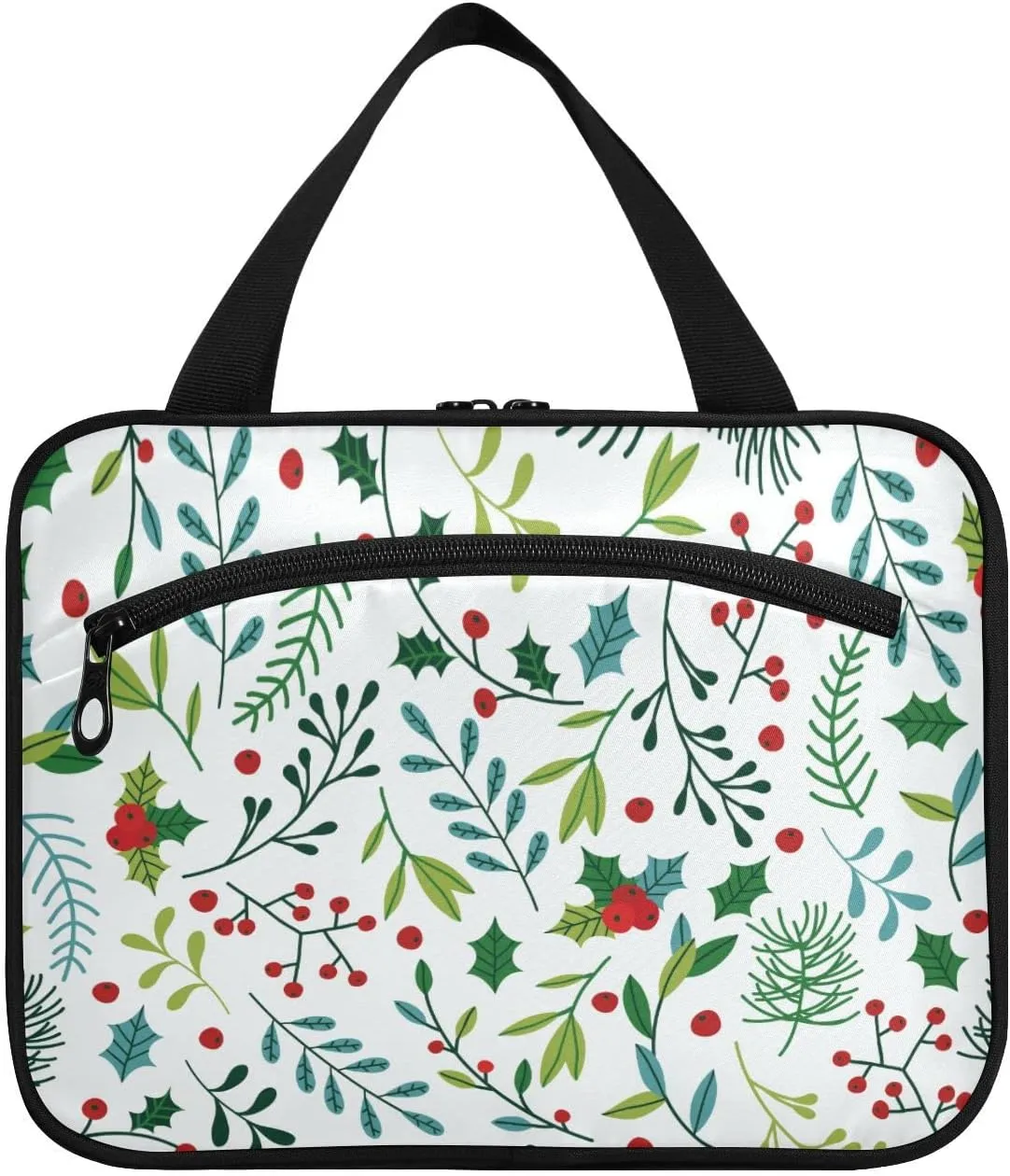 susiyo Travel Toiletry Bag with Hanging Hook Large Capacity Cosmetic Bag Multifunction Makeup Pouch Organizer for Women Girls Men-Blue and Green Spruce Branches,Large