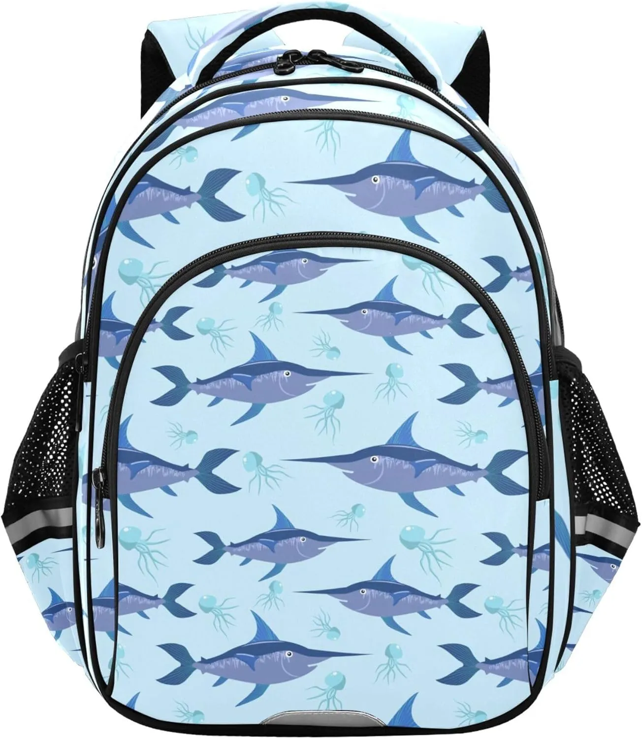 Swordfish and Jellyfish Backpack for School Study Book Bag Laptop Backpack Work Travel Computer Bags