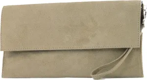 T151 - Italian clutch evening bag made of suede
