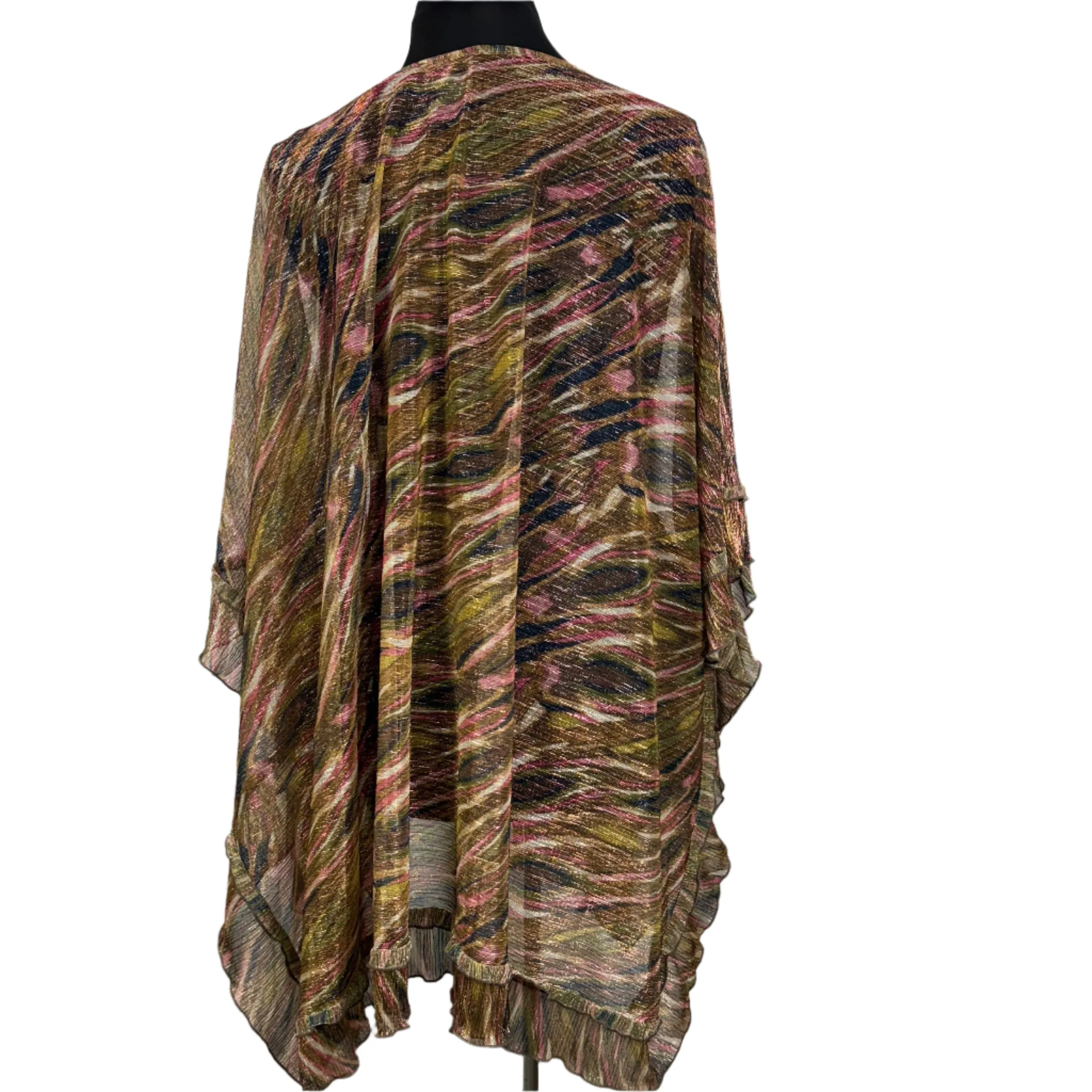 Taking Shape Metallic Lurex Open Jacket Kimono Open Size